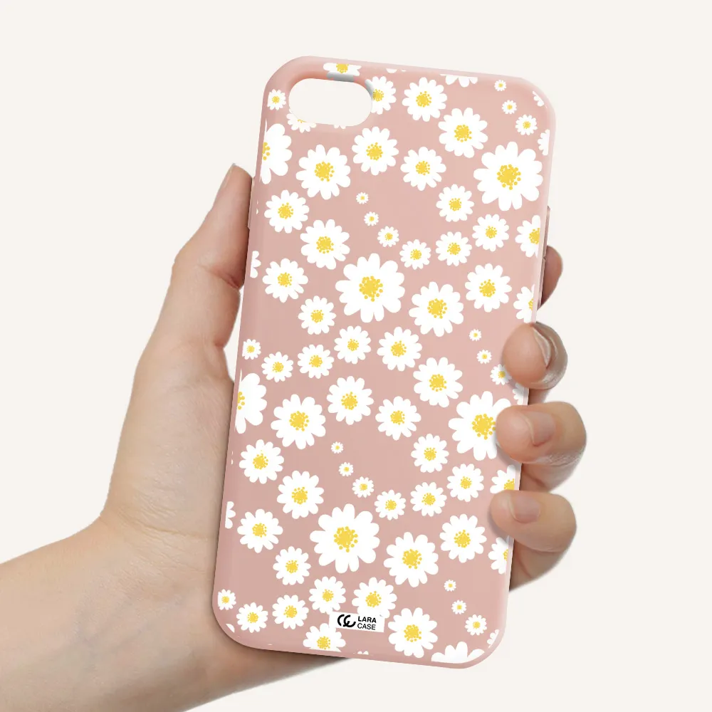 Papatia Pattern Apple iPhone 8 Silicone pastel pink Case