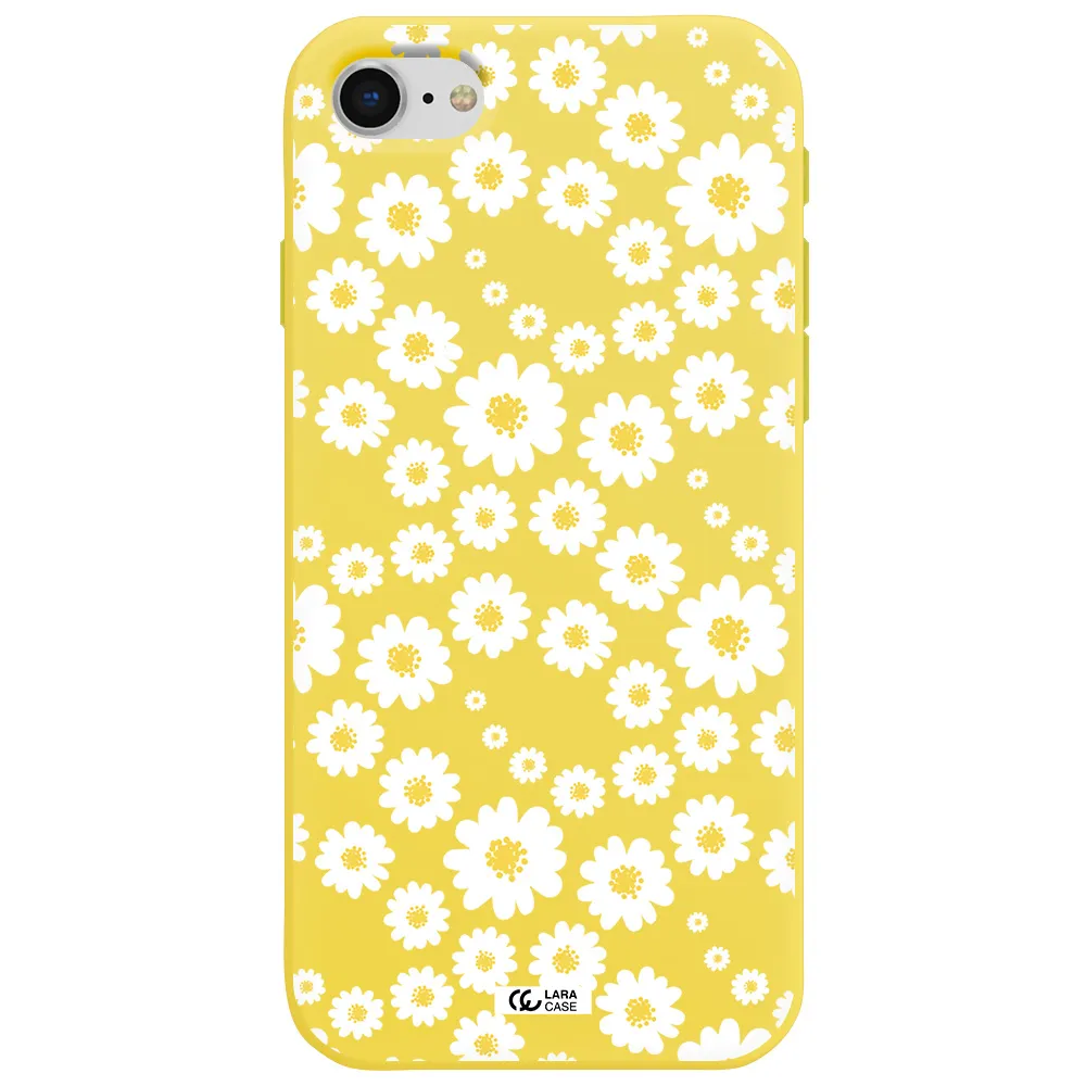Papatia Pattern Apple iPhone se 2020 Silicone canary yellow Case