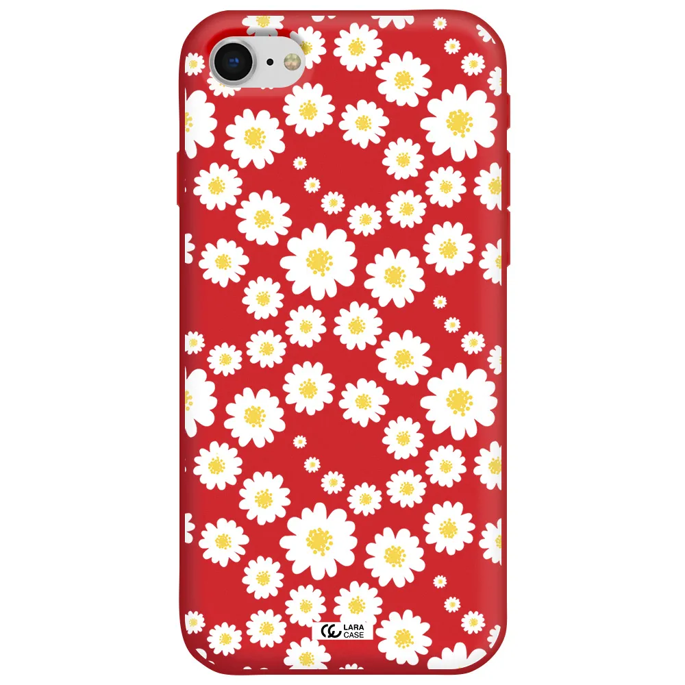Papatia Pattern Apple iPhone se 2020 Silicone Imperial Red Case
