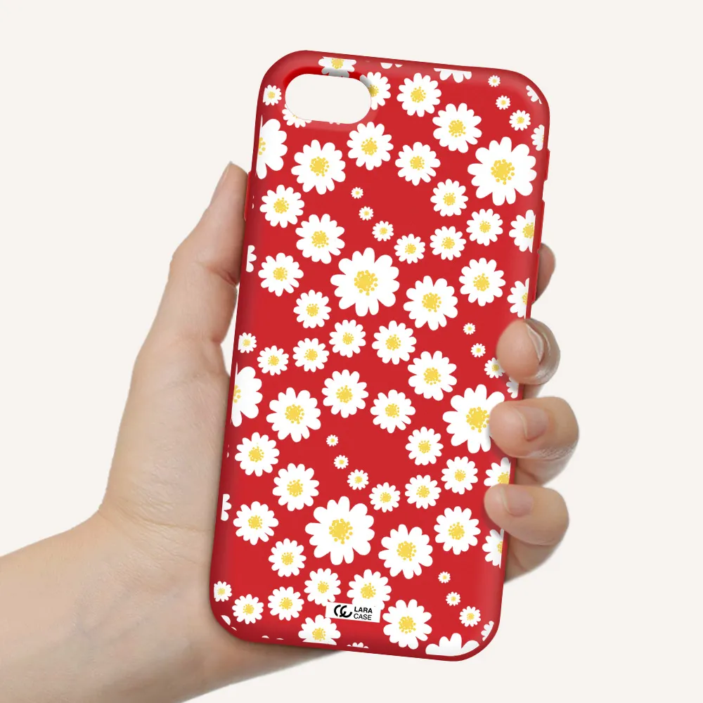 Papatia Pattern Apple iPhone se 2020 Silicone Imperial Red Case