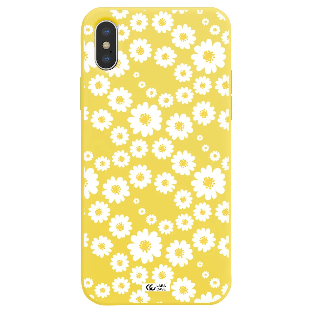 Papatia Pattern Apple iPhone XS Silicone canary yellow Case