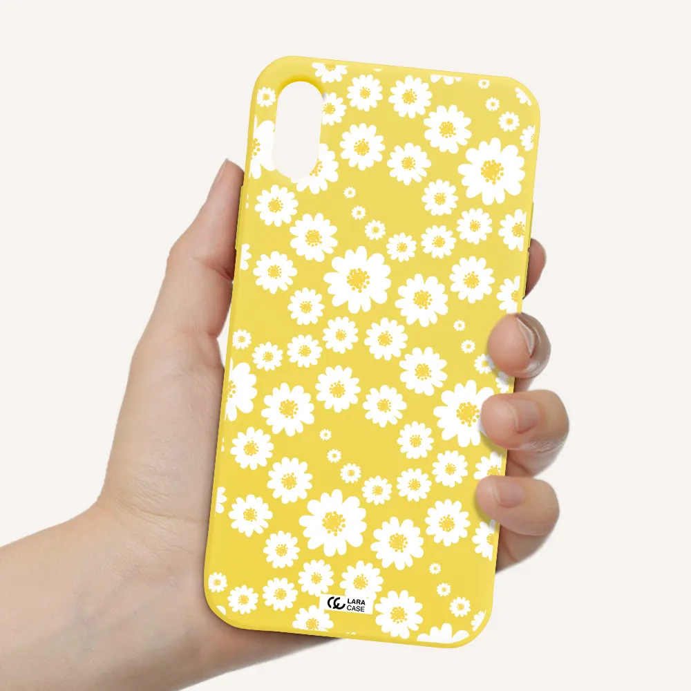 Papatia Pattern Apple iPhone XS Silicone canary yellow Case