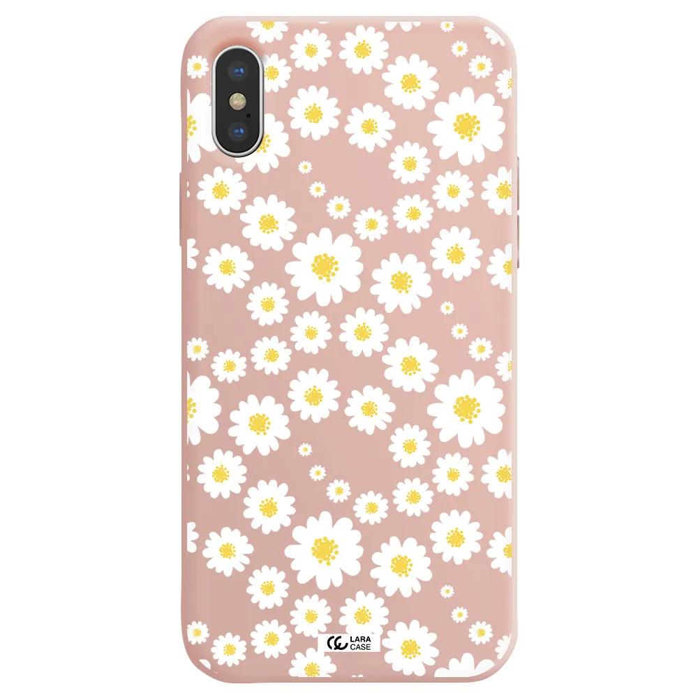 Papatia Pattern Apple iPhone XS Silicone pastel pink Case