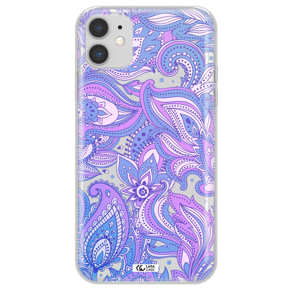Purple Paisley Apple iPhone 11 Clear TPU Case