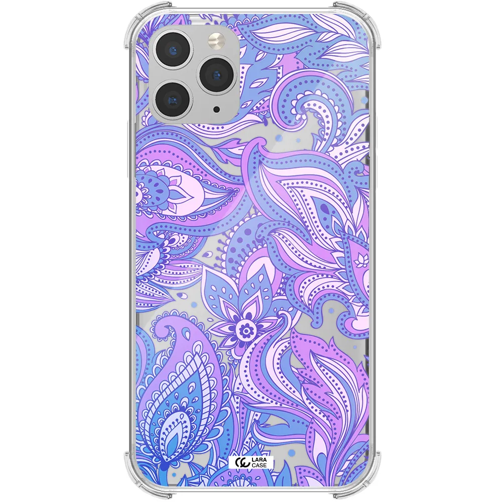 Purple Paisley Apple iPhone 11 pro Clear PC Case