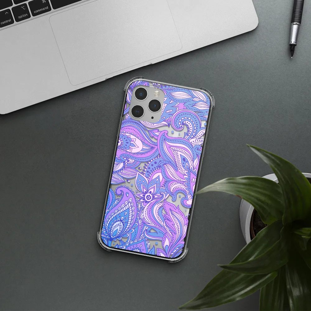 Purple Paisley Apple iPhone 11 pro Clear PC Case