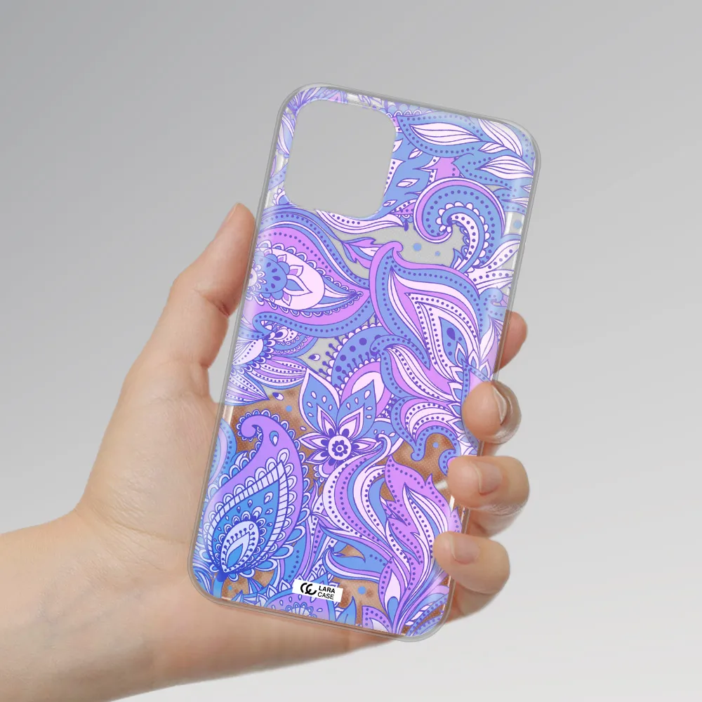 Purple Paisley Apple iPhone 11 pro Clear TPU Case
