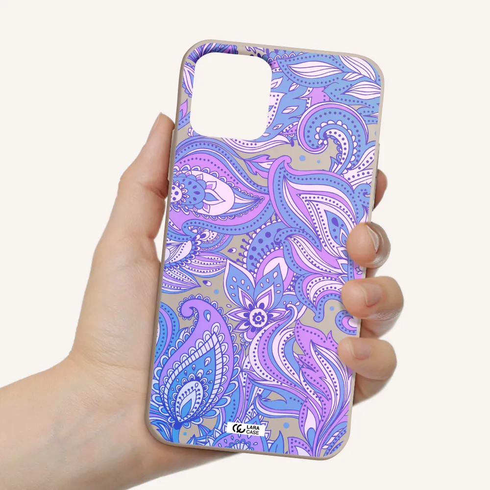 Purple Paisley Apple iPhone 11 pro Silicone Stone Case