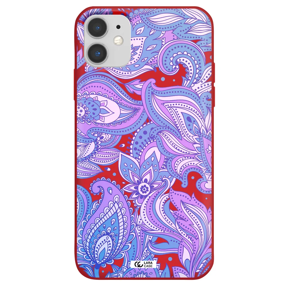 Purple Paisley Apple iPhone 11 Silicone Imperial Red Case