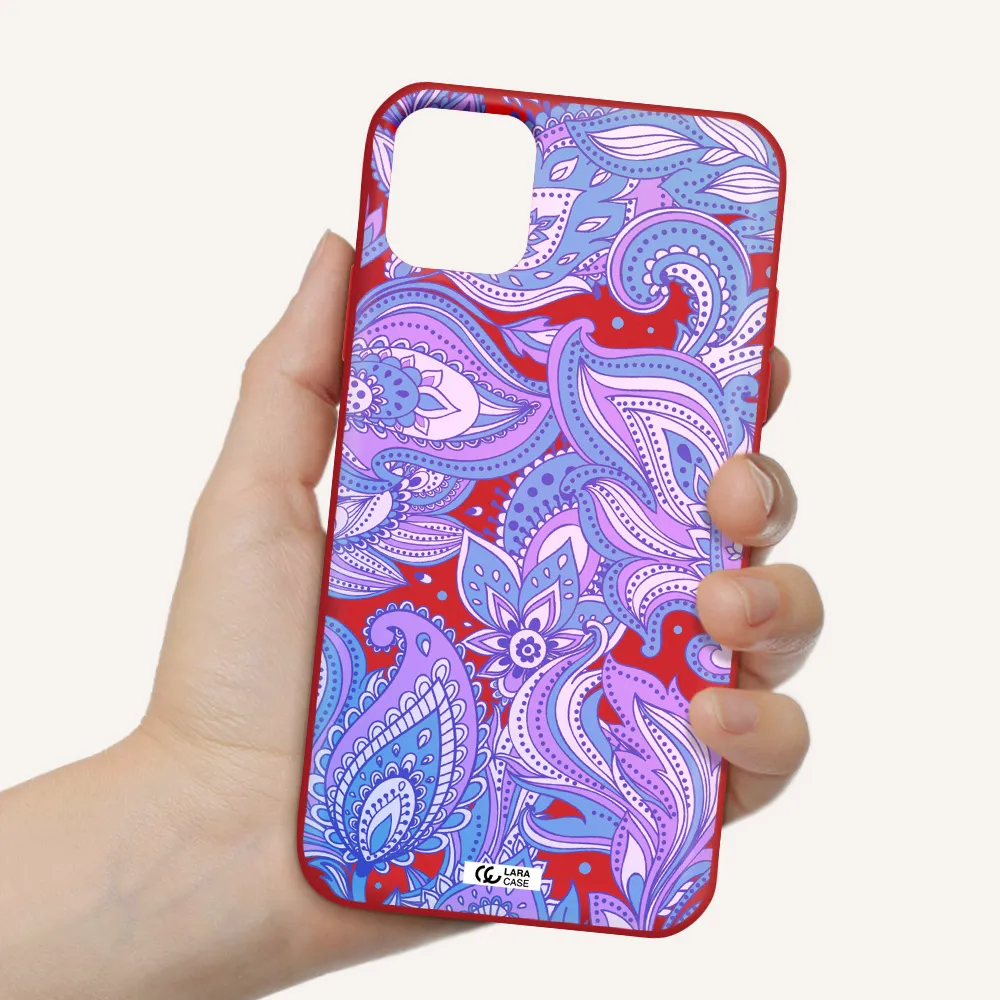 Purple Paisley Apple iPhone 11 Silicone Imperial Red Case