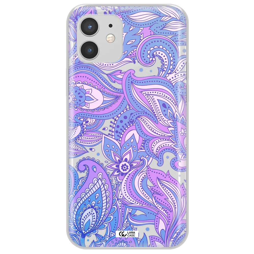 Purple Paisley Apple iPhone 12 Clear TPU Case