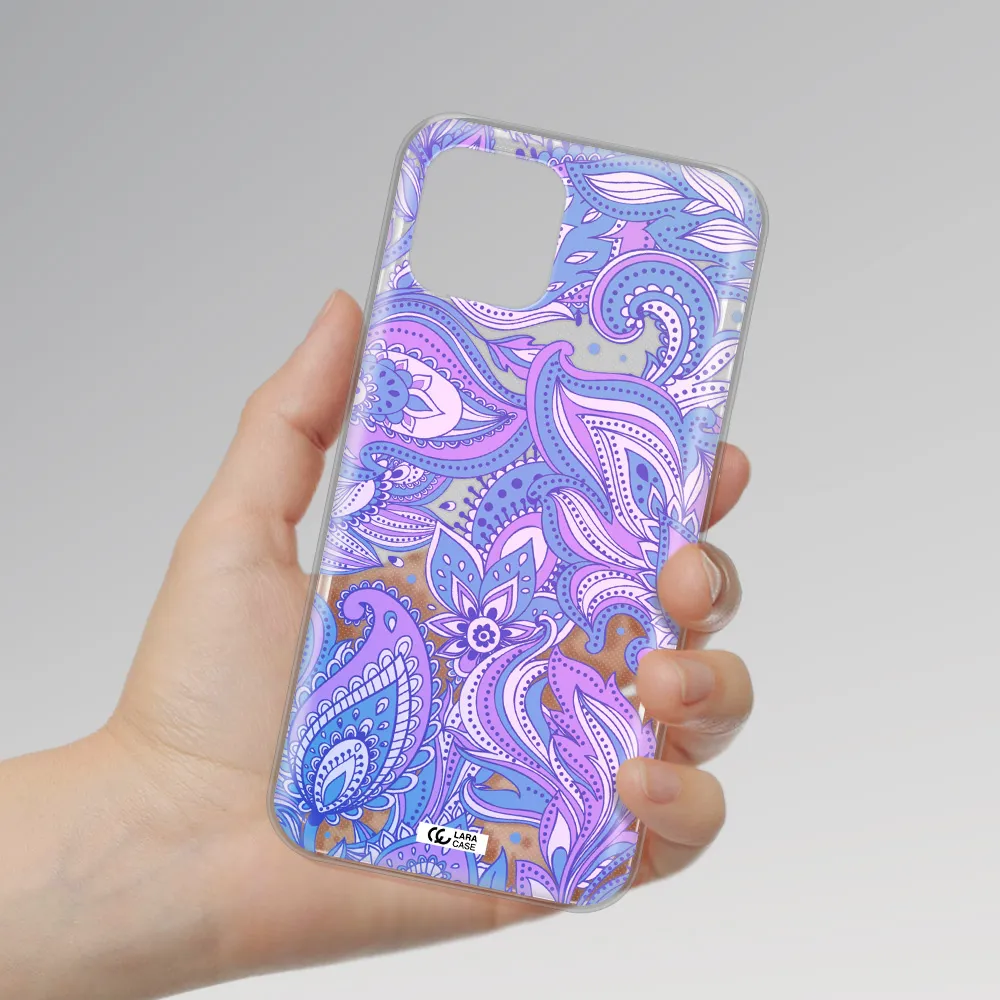 Purple Paisley Apple iPhone 12 Clear TPU Case