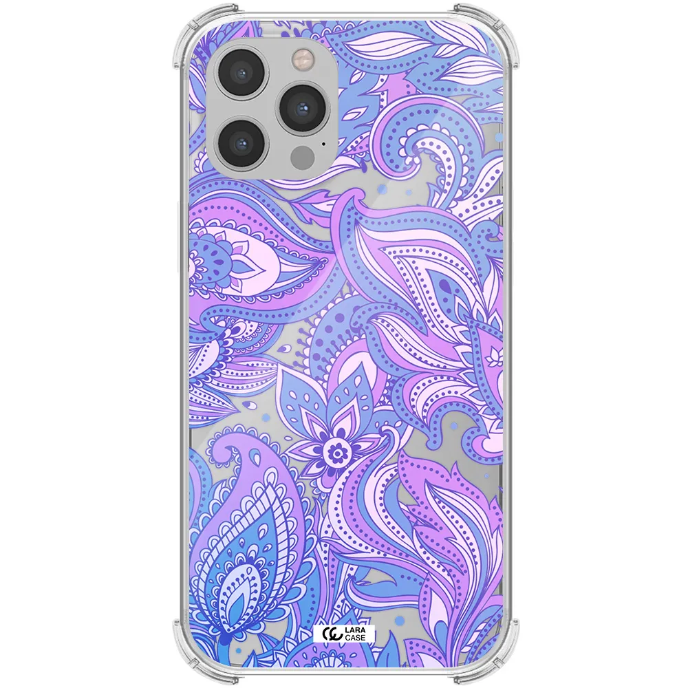 Purple Paisley Apple iPhone 12 pro max Clear PC Case