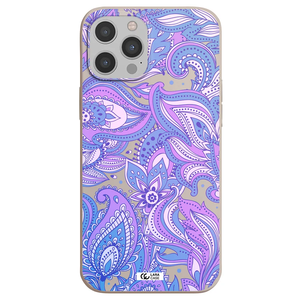 Purple Paisley Apple iPhone 12 pro max Silicone Stone Case