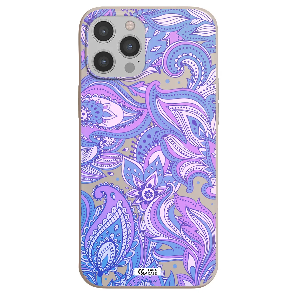 Purple Paisley Apple iPhone 12 pro Silicone Stone Case
