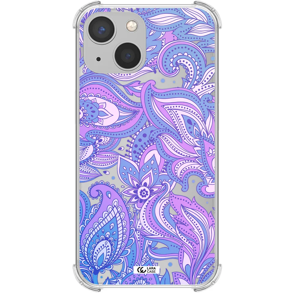 Purple Paisley Apple iPhone 13 Clear PC Case