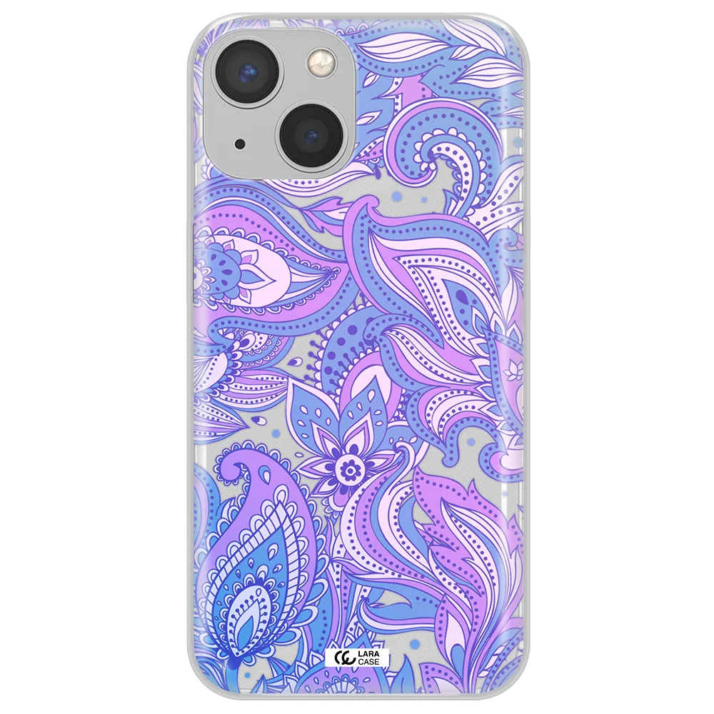 Purple Paisley Apple iPhone 13 Clear TPU Case