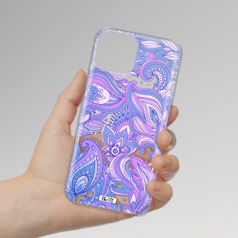 Purple Paisley Apple iPhone 13 Clear TPU Case