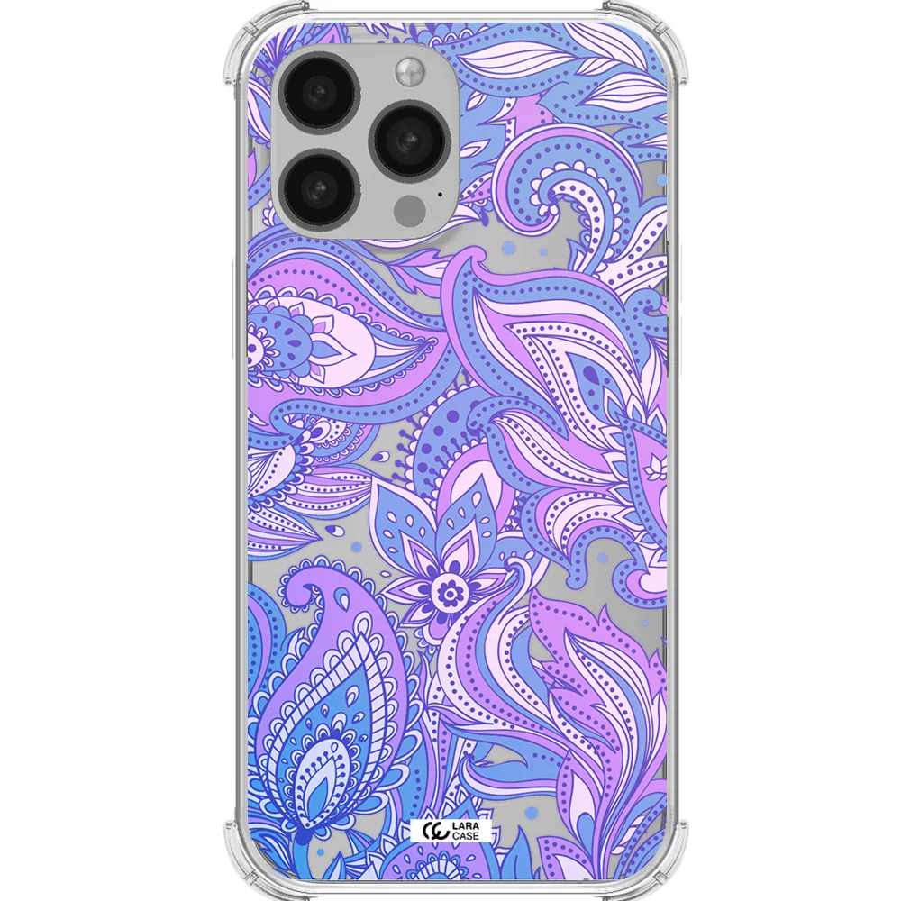Purple Paisley Apple iPhone 13 Pro Clear PC Case
