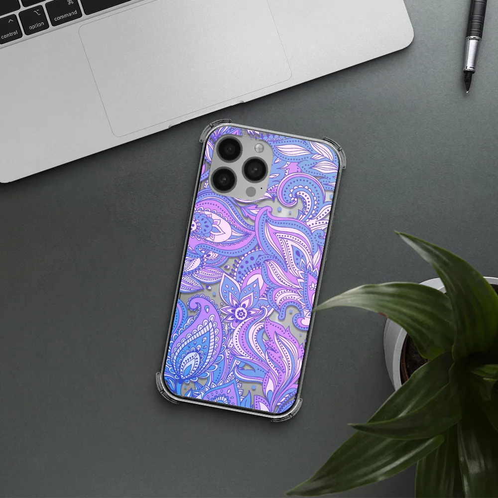Purple Paisley Apple iPhone 13 Pro Clear PC Case