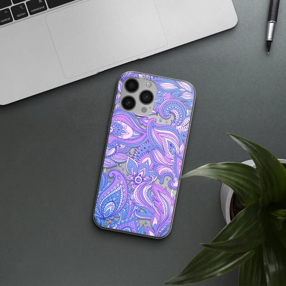 Purple Paisley Apple iPhone 13 Pro Clear TPU Case