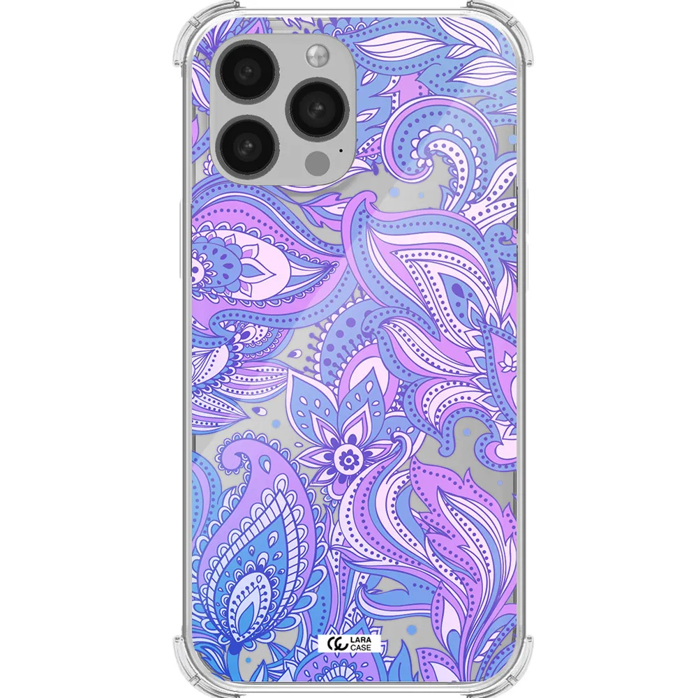Purple Paisley Apple iPhone 13 Pro Max Clear PC Case
