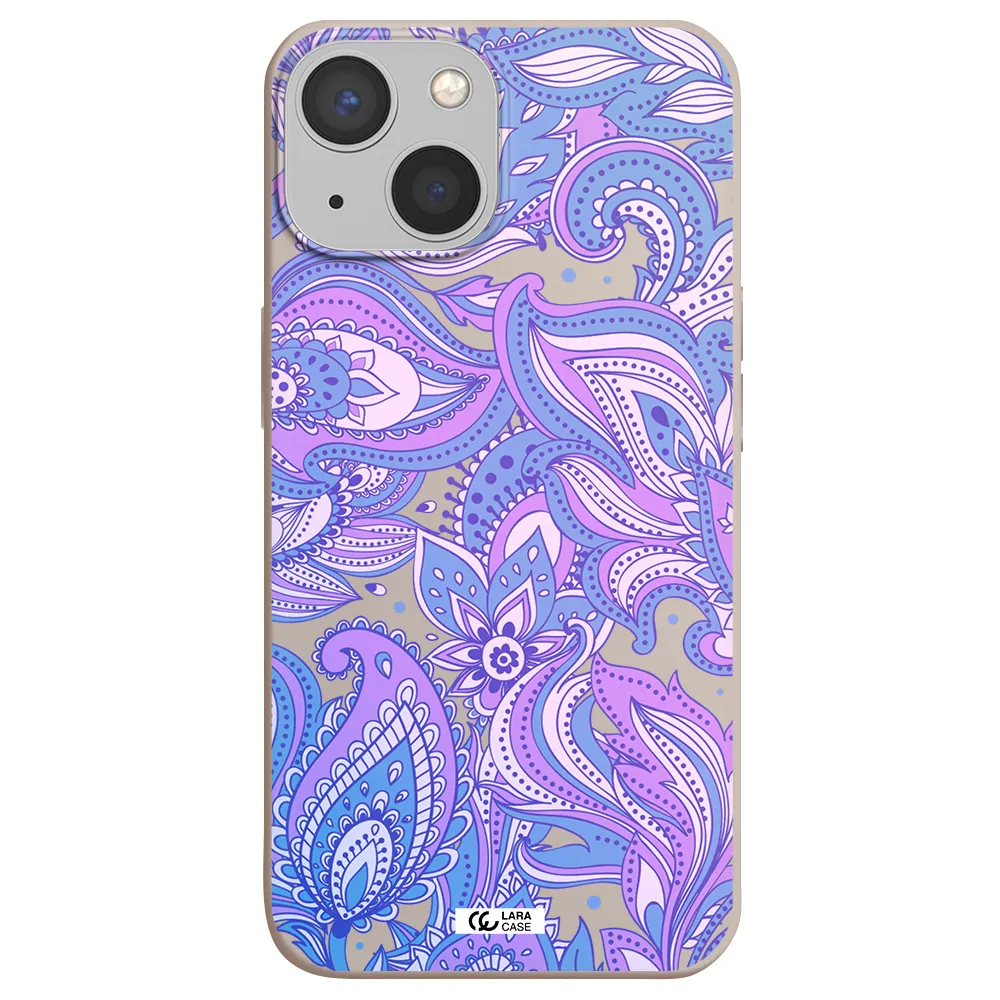 Purple Paisley Apple iPhone 13 Silicone Stone Case