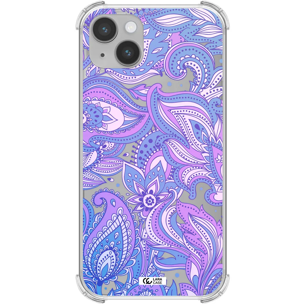 Purple Paisley Apple iPhone 14 Clear PC Case