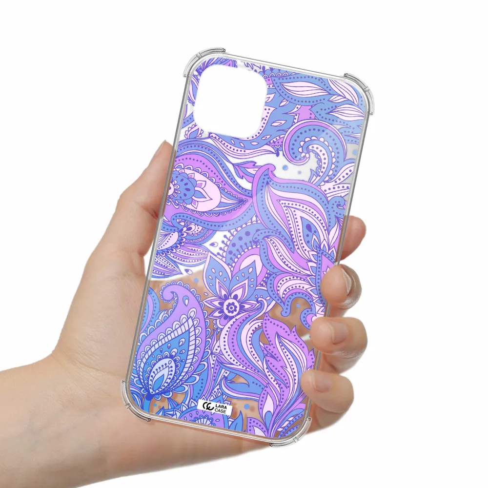 Purple Paisley Apple iPhone 14 Clear PC Case