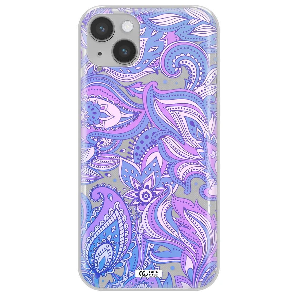 Purple Paisley Apple iPhone 14 Clear TPU Case