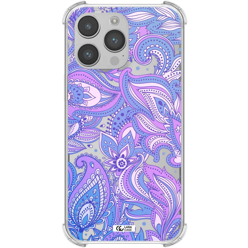 Purple Paisley Apple iPhone 14 pro Clear PC Case