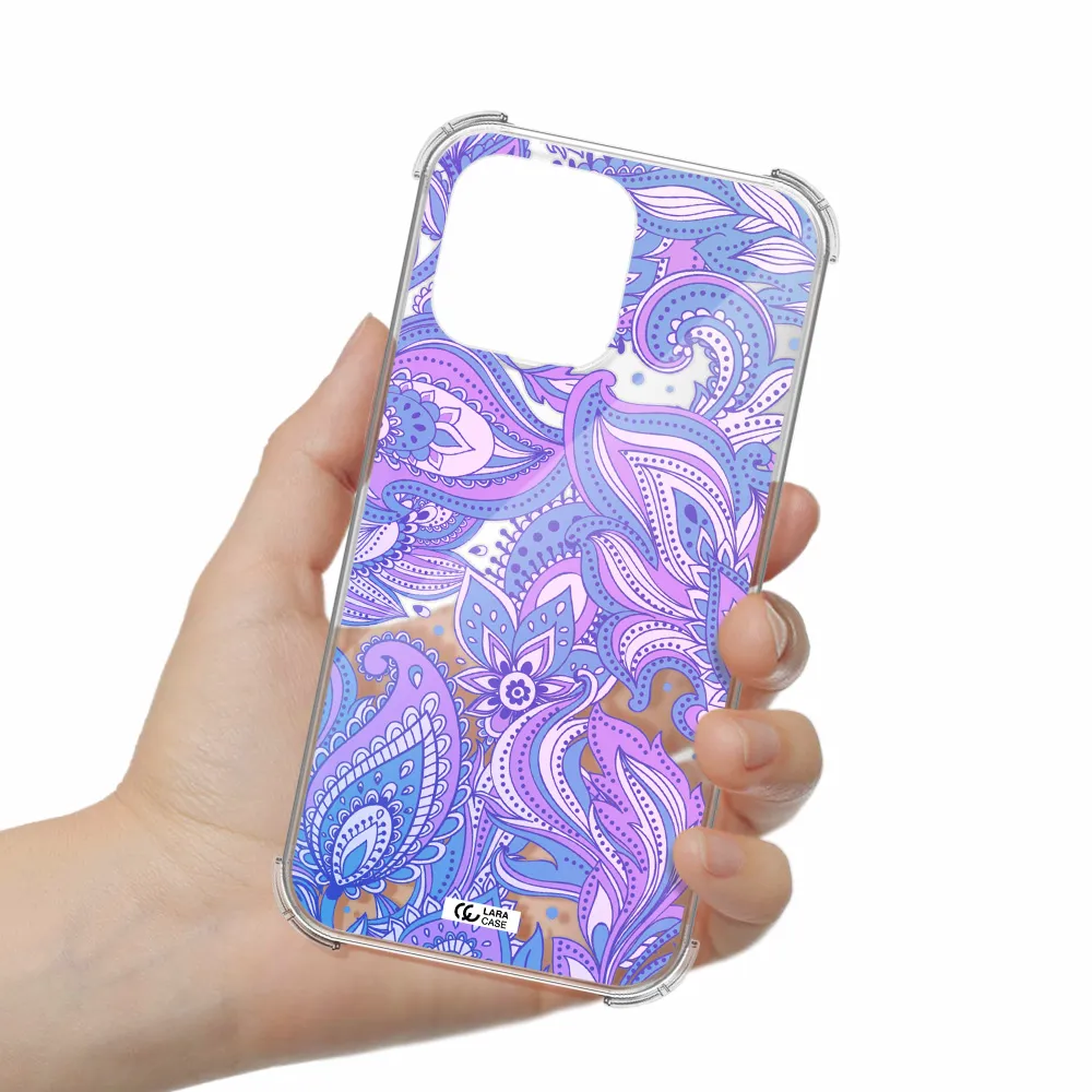 Purple Paisley Apple iPhone 14 pro max Clear PC Case