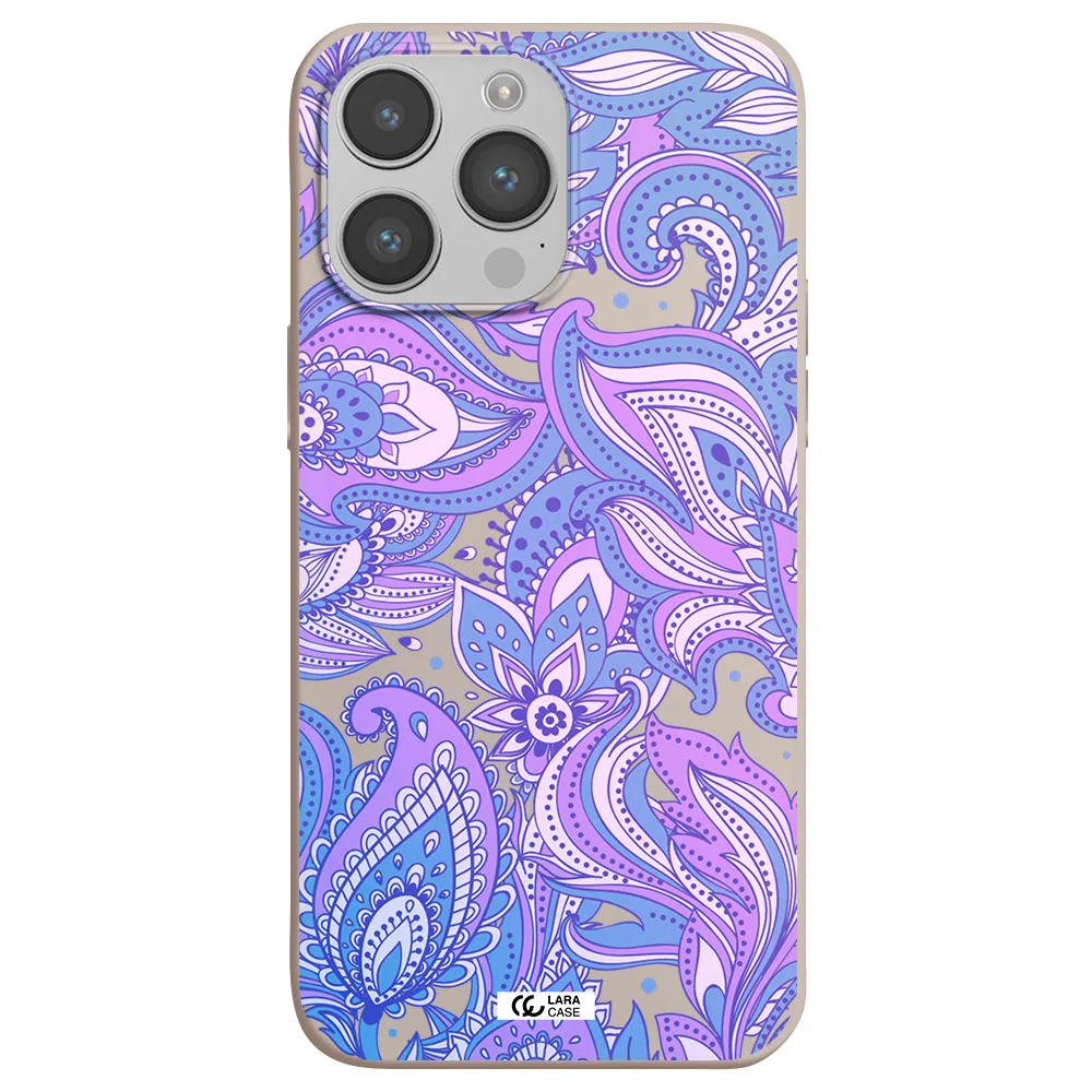 Purple Paisley Apple iPhone 14 pro Silicone Stone Case