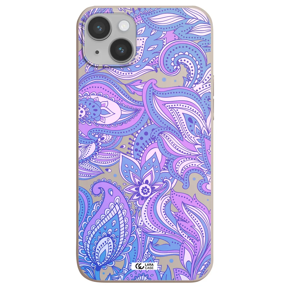 Purple Paisley Apple iPhone 14 Silicone Stone Case