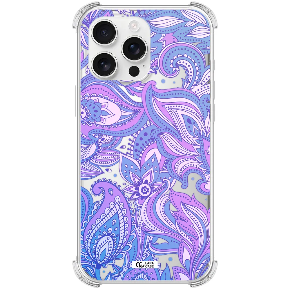 Purple Paisley Apple Iphone 16 Pro Max Clear Pc Case