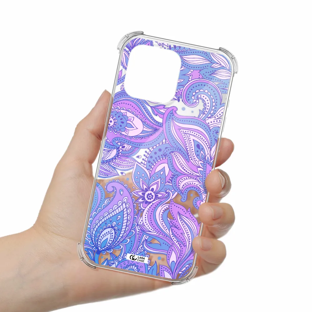Purple Paisley Apple Iphone 16 Pro Max Clear Pc Case