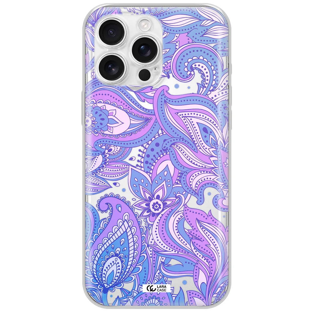 Purple Paisley Apple Iphone 16 Pro Max Clear Tpu Case