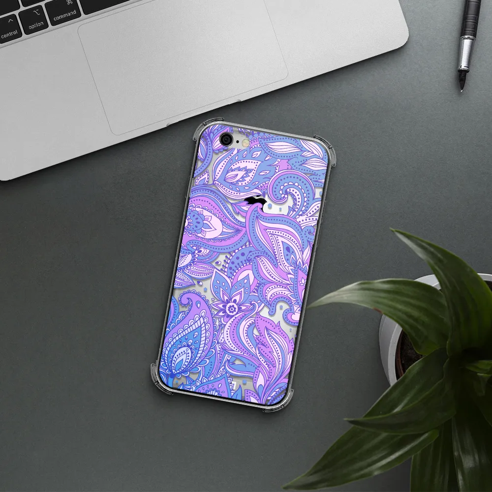 Purple Paisley Apple iPhone 6 Clear PC Case