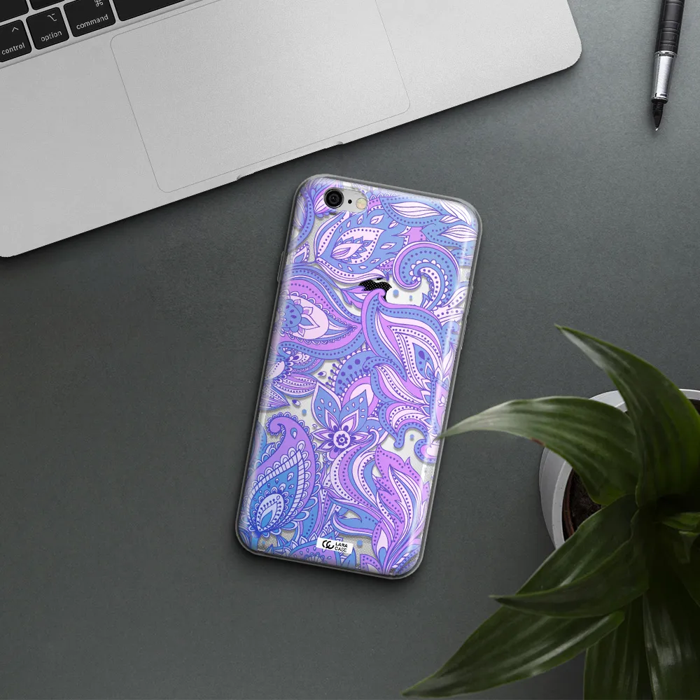 Purple Paisley Apple iPhone 6 Clear TPU Case
