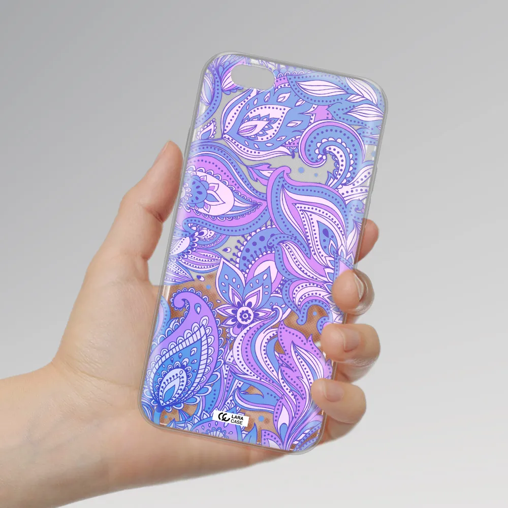 Purple Paisley Apple iPhone 6 plus Clear TPU Case