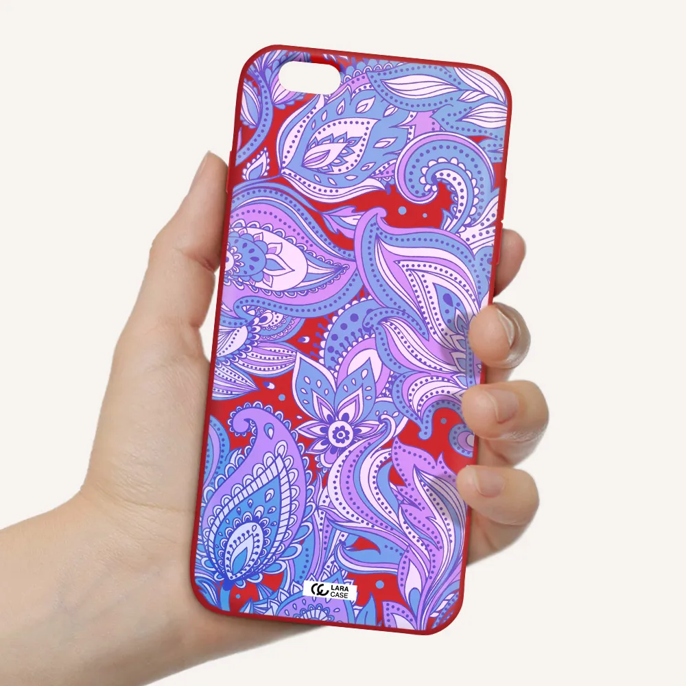 Purple Paisley Apple iPhone 6 plus Silicone Imperial Red Case