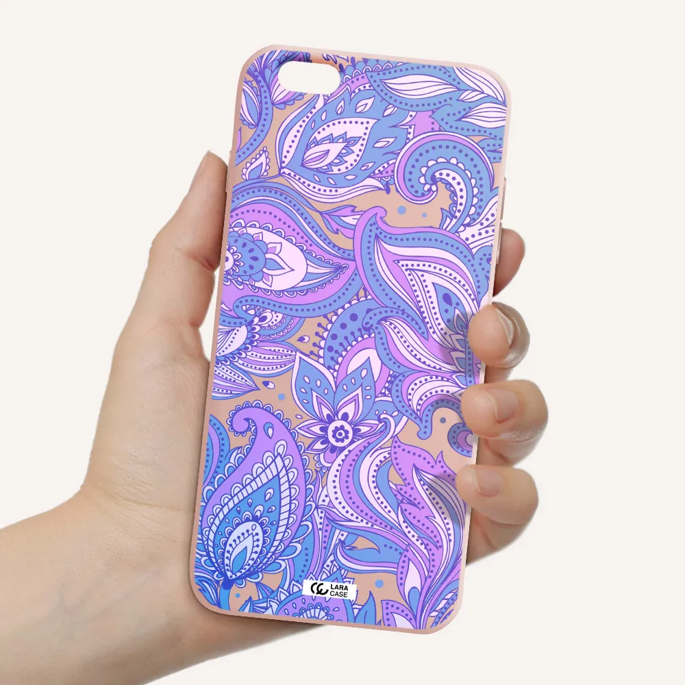 Purple Paisley Apple iPhone 6 plus Silicone pastel pink Case