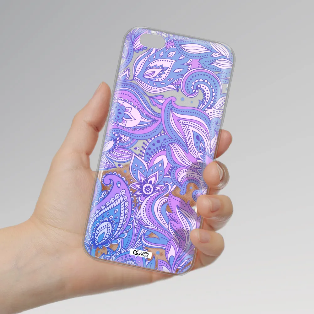 Purple Paisley Apple iPhone 6 s plus Clear TPU Case