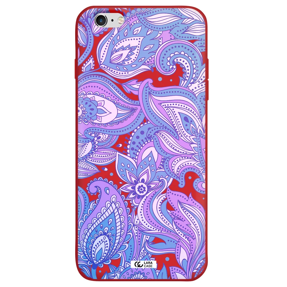 Purple Paisley Apple iPhone 6 s plus Silicone Imperial Red Case