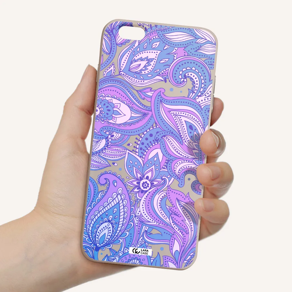 Purple Paisley Apple iPhone 6 s plus Silicone Stone Case