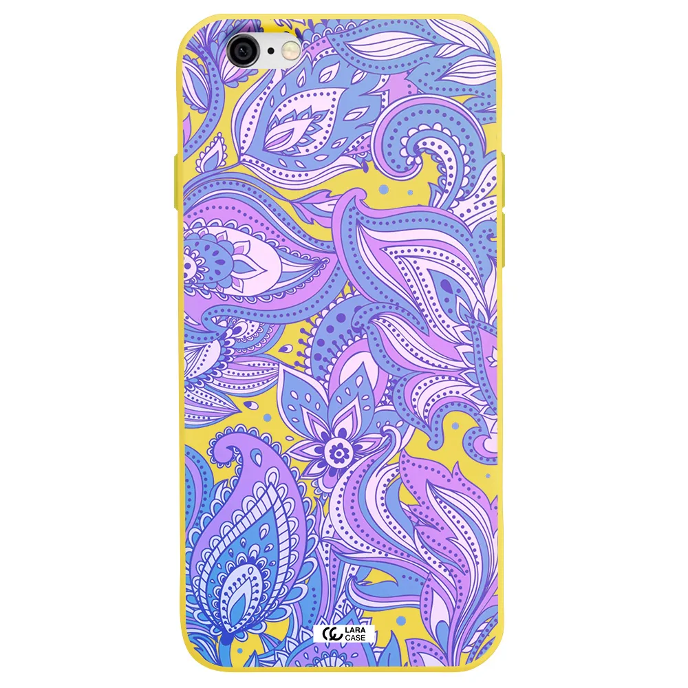 Purple Paisley Apple iPhone 6 Silicone canary yellow Case