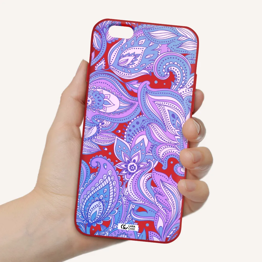 Purple Paisley Apple iPhone 6 Silicone Imperial Red Case