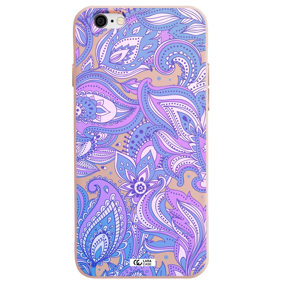 Purple Paisley Apple iPhone 6 Silicone pastel pink Case