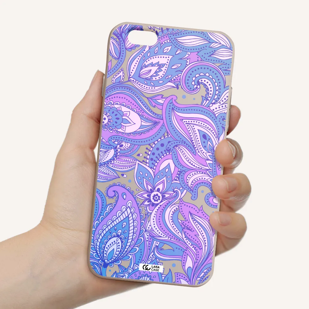 Purple Paisley Apple iPhone 6 Silicone Stone Case