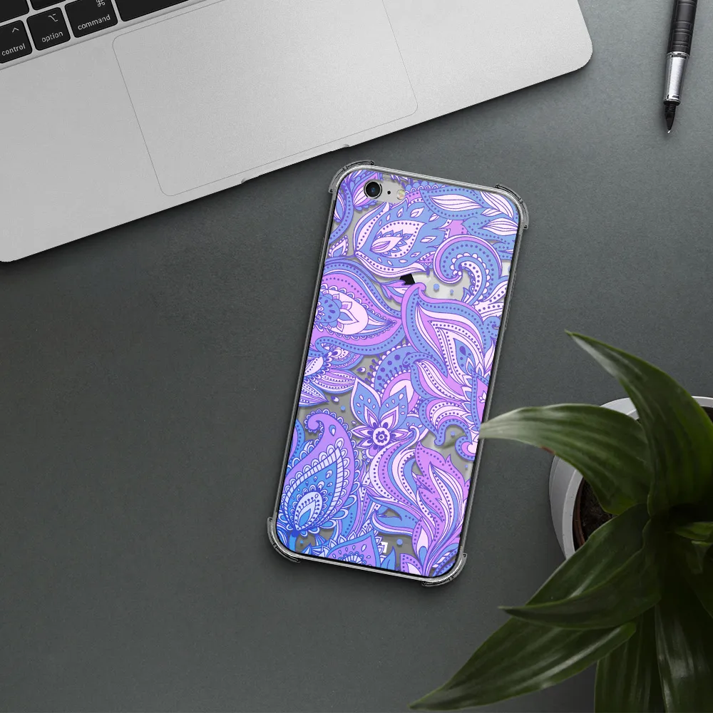 Purple Paisley Apple iPhone 6S Clear PC Case
